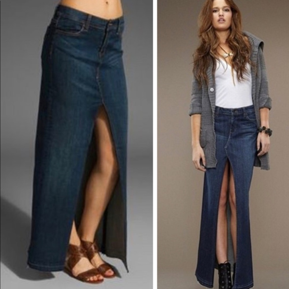 Genetic denim maxi skirt